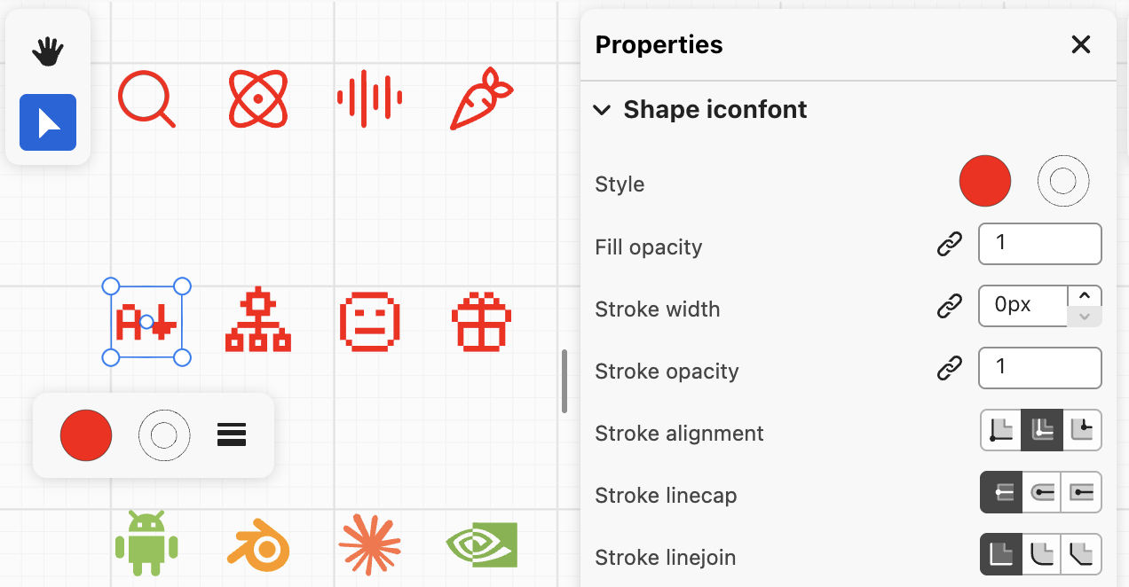 Icon font on canvas